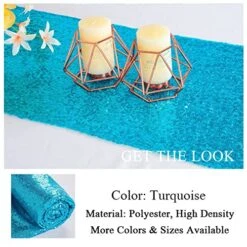 Turquoise Bridal Shower Decorations 14x108-Inch 21st Birthday Decorations Aqua Blue Sequin Table Runners 5pcs -0723S -Wilton Shop 51BqaYZsV6L