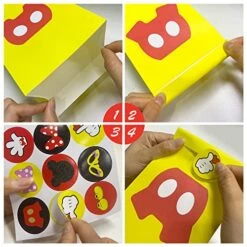 24Pcs Mouse Party Bags With Stickers Gift Paper Bags Party Supplies Favors Cookie Chocolate Candy Snack Bags For Birthday Party Decoration Supplies -Wilton Shop 51ByCy93YjL