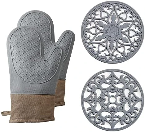 Oven Mitts And Pot Holders Sets, Silicone Oven Mitts Heat Resistant 600F, Oven Mitt Set Soft Lining Good Grip, Oven Gloves And Trivet Mats 4 Piece Set, Aqua Sky 14 Oven Mitts And Pot Holders Sets, Silicone Oven Mitts Heat Resistant 600F, Oven Mitt Set Soft Lining Good Grip, Oven Gloves And Trivet Mats 4 Piece Set, Aqua Sky - Image 12