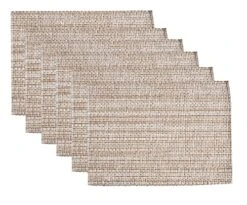 Placemats For Dining Table 100% Cotton Placemats 14''x20'' Over Sized Tablemats Set Of 6 Placemats Egg Shell Two Tone Tablemats For Family Dinners Wedding Parties Everyday Use Placemats