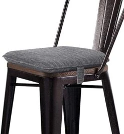 Baibu Super Soft Metal Dining Chair Pads Bar Stool Cushion With Ties For Metal Chairs Or Bar Stools - One Cushion Only (Gray Black, 14x14x1.5in) -Wilton Shop 51C1Mq9i AL. AC