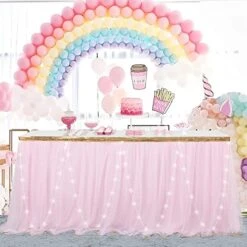 Pink Tutu Table Skirt LED Lights Tulle Table Skirt For Rectangle Tables Decoration Baby Shower Wedding Birthday Party 4ft 12 Pink Tutu Table Skirt LED Lights Tulle Table Skirt For Rectangle Tables Decoration Baby Shower Wedding Birthday Party 4ft -Wilton Shop 51C3Aty83OL