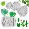 Tropical Leaf And Cactus Fondant Mold, Making For Cake Decorating Chocolate Gum Paste, 2PCS Grey 1 Tropical Leaf And Cactus Fondant Mold, Making For Cake Decorating Chocolate Gum Paste, 2PCS Grey -Wilton Shop 51C7WrP5FpL