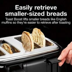 4 Slice Toaster With Extra Wide Slots For Bagels, Cool-Touch Walls, Shade Selector, Toast Boost, Auto Shut-off And Cancel Button, Black (24215PS) -Wilton Shop 51CEiUp95yL