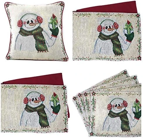 Rk Botanical Fleur Dining Table Tapestry Bundle - Set Of 8 Pieces Mughal Floral Ornate Colorful Black Cotton Linen Decor - 4 Placemats, 2 Table Runners, 2 Throw Pillow Covers (18197) 10 Rk Botanical Fleur Dining Table Tapestry Bundle - Set Of 8 Pieces Mughal Floral Ornate Colorful Black Cotton Linen Decor - 4 Placemats, 2 Table Runners, 2 Throw Pillow Covers (18197) - Image 8