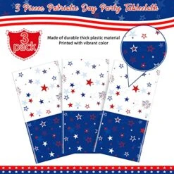 3 Pack Patriotic Tablecloth Decorations For 4th Of July Independence Day, Plastic Memorial Day Table Cover Printed With Stars And Fireworks For Patriotic Themed Party Supplies, 54 X 108 Inch -Wilton Shop 51CSDNfvW1L