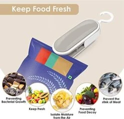 Mini Bag Sealer, Heat Seal Portable Heat Vacuum Sealers Plastic Sealer, Chip Bag Sealer, 2 In 1 Heat Seal And Cutter Mini Food Sealer For Plastic Bags Mini Portable Sealer (4PC) -Wilton Shop 51CX6AVrKbL