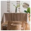 Tablecloth For Dining Table Rustic Farmhouse Kitchen Cotton Linen Waterproof Tablecloths Wrinkle Free Square Tables Cover For 4 Seats 55x55 Light Coffee -Wilton Shop 51CZ1l0qUOL