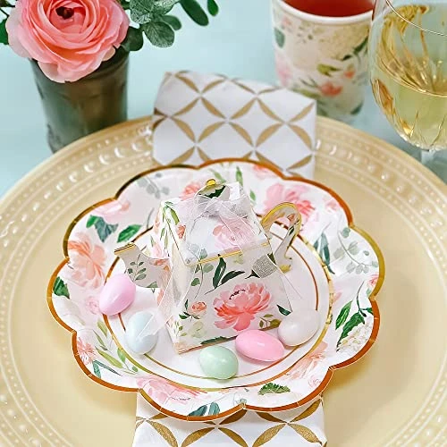 Pink Floral 7 In. Decorative Premium Paper Plates (350 GSM Weight -Set Of 16) - Perfect For Bridal Showers And Weddings, 7 Pink Floral 7 In. Decorative Premium Paper Plates (350 GSM Weight -Set Of 16) - Perfect For Bridal Showers And Weddings, - Image 5