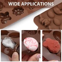 4 Pieces Easter Silicone Mold Egg Bunny Duck Flower Insect Silicone Mold Chocolate Candy Molds For Party Jelly Ice Cube Home Baking Cupcake Holiday Decorations, 45 Cavities In Total -Wilton Shop 51CbNlgVlDL
