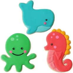 Sweet Elite Tools- Sea Critter Animals Stainless Steel Cookie Cutter Set: Seahorse, Octopus, And Whale By Autumn Carpenter