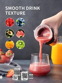 Personal Blender With 2 X 20oz Travel Bottle And Coffee/Spices Jar, Portable Smoothie Blender And Coffee Grinder In One , 500W Single Serve Blender For Shakes And Smoothies, BPA Free, By Yabano (Black) -Wilton Shop 51CmM7JlBBL