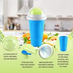 Slushie Cup Slushy Maker Ice Cup Silica Cup Pinch Cup Summer Cooler Smoothies Cup Double Layer Squeeze Cup Slush Maker Cup Smoothie Cup -Wilton Shop 51Cmdtpq1EL