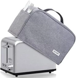 Toaster Dust Cover With 2 Pockets And Top Handle, Compatible With Cuisinart 2 Slice Toaster, Dust And Fingerprint Protection, Machine Washable, Grey -Wilton Shop 51Cmqgbk qL. AC