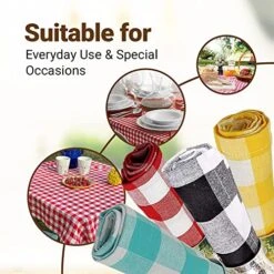 100% Cotton Checkered Buffalo Tablecloth - Washable Table Cover Perfect For Any Occasion Indoors Or Outdoors Red And White 52 X 52 -Wilton Shop 51Cq1Crvc4L