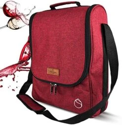 3 Wine Totes And Carriers Insulated Tumbler Bottle Wine Bag For Gift- High Capacity Storage 2 Wine Glasses Or Champagne (Grey Colour) -Wilton Shop 51CvaEE55OL. AC