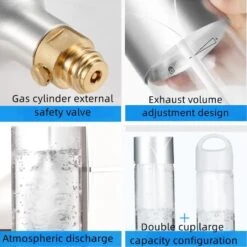 QKWIN Sparkling Water Maker, One Touch Soda Streaming Machine With 2 Water Bottles, Make Homemade Sparkling Water, Juice, Coffee, Tea And Cocktail Drinks With Fruit -Wilton Shop 51CvweYjepL