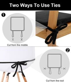 Dining Chair Pads,2 Pack Non Slip Memory Foam Kitchen Chair Cushions Pads With Ties And Gripper Backing (16" Square,Velvet Black) 17 Dining Chair Pads,2 Pack Non Slip Memory Foam Kitchen Chair Cushions Pads With Ties And Gripper Backing (16" Square,Velvet Black) -Wilton Shop 51D8sM4vtxL