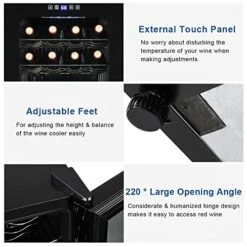 Compressor Wine Cellar - 28 Bottle Black Cooler For Wine And Beverages With 2.8 Cu.Ft Capacity (80L) -Wilton Shop 51DCcX2ZJBL