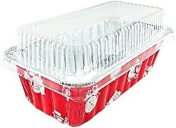 2 Lb. Red Holiday Christmas Snowman Aluminum Foil Standard Loaf/Bread Baking Pans With Clear Dome Lids (Pack Of 12 Sets) -Wilton Shop 51DIEmUxTBL. AC