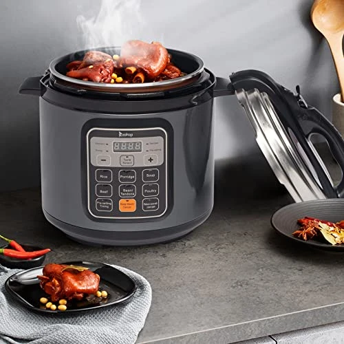 1000W Push-Button Steel Electric Pressure Cooker 13 In 1 Cooking Mode, Steel Color 4 1000W Push-Button Steel Electric Pressure Cooker 13 In 1 Cooking Mode, Steel Color - Image 2
