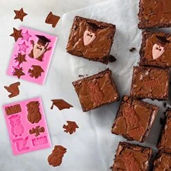 12 Cavities Graduation Fondant Molds Silicone Graduation Owl Gnome Grad Cap Diploma Scroll Mould Congrats Grad Chocolate Candy Mold For Grad Party Soap Jelly Cake Cupcake Topper Decor, 2 Pack -Wilton Shop 51DLpr0qJVL