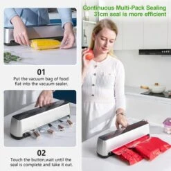 Vacuum Sealer Machine-New Upgraded One-Touch Full Automatic Foodsaver Vacuum Sealer With LED Touch Screen Indicator Lights,Air Sealing System For Food Storage Dry/Moist Modes With 15 Seal Bags And 1 Air Suction Hose. 13 Vacuum Sealer Machine-New Upgraded One-Touch Full Automatic Foodsaver Vacuum Sealer With LED Touch Screen Indicator Lights,Air Sealing System For Food Storage Dry/Moist Modes With 15 Seal Bags And 1 Air Suction Hose. -Wilton Shop 51DOmI1XaoL