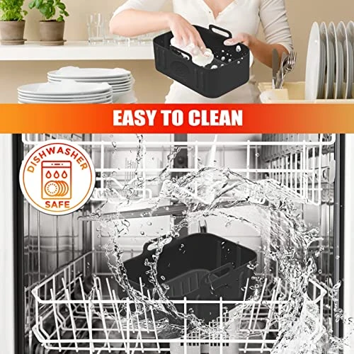 2 Packs Air Fryer Silicone Pot For Ninja Foodi Dual DZ201 DZ401, Food Grade Reusable Non Stick Replacement Silicone Air Fryer Liner Basket Bowl Accessories For Ninja 8 QT Air Fryer, Dishwasher Safe 7 2 Packs Air Fryer Silicone Pot For Ninja Foodi Dual DZ201 DZ401, Food Grade Reusable Non Stick Replacement Silicone Air Fryer Liner Basket Bowl Accessories For Ninja 8 QT Air Fryer, Dishwasher Safe - Image 5