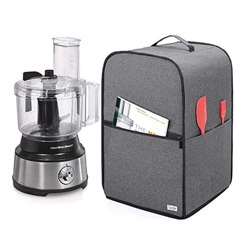 Uxja Food Processor Cover For Cuisinart And Hamilton Beach 10-14 Cup Processor, Food Processor Dust Cover With Accessories Pockets, Gray 3 Uxja Food Processor Cover For Cuisinart And Hamilton Beach 10-14 Cup Processor, Food Processor Dust Cover With Accessories Pockets, Gray
