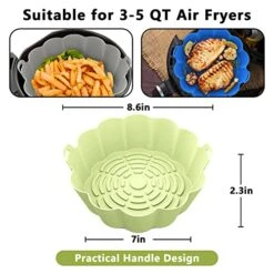 2 Pack Air Fryer Silicone Liners - 7.5 Inch Reusable Food Safe Air Fryer Silicone Pot, Round Air Fryer Basket Easy Cleaning For 3 To 5QT Air Fryer Oven Accessories, Replacement For Paper Liners 18 2 Pack Air Fryer Silicone Liners - 7.5 Inch Reusable Food Safe Air Fryer Silicone Pot, Round Air Fryer Basket Easy Cleaning For 3 To 5QT Air Fryer Oven Accessories, Replacement For Paper Liners -Wilton Shop 51DWcytLFtL