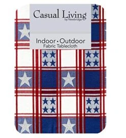 American Stars And Stripes Cottage Plaid Cotton Weave Fabric Napkin Set, Indoor Outdoor Red, White And Blue Americana Jacquard Heavy Weight Napkins, Set Of 4 Napkins