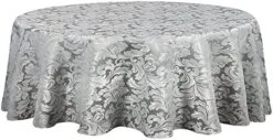 Scroll Damask Jacquard Tablecloth Polyester Fabric Water Resistant Spillproof Table Cover For Kitchen Dinning Wedding Banquet Party Tabletop Use (Rectangle/Oblong, 60 X 84 Inch, Beige) -Wilton Shop 51DgW7gsTL. AC