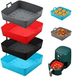 Silicone Air Fryer Liners,LYHOLKEER 4Pcs Air Fryer Silicone Reusable Liners Square,Food Safe Air Fryers Oven Accessories,Replacement Of Flammable Parchment Liner Paper,Silicone Baking Tray Pots 15 Silicone Air Fryer Liners,LYHOLKEER 4Pcs Air Fryer Silicone Reusable Liners Square,Food Safe Air Fryers Oven Accessories,Replacement Of Flammable Parchment Liner Paper,Silicone Baking Tray Pots -Wilton Shop 51DoOvSbxCL. AC