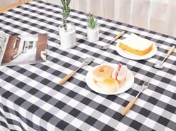 55Inch Gingham Checkered Tablecloth, Black & White Checker, Round Lace Polyester Tablecloth 15 55Inch Gingham Checkered Tablecloth, Black & White Checker, Round Lace Polyester Tablecloth -Wilton Shop 51DvqpR4H1L