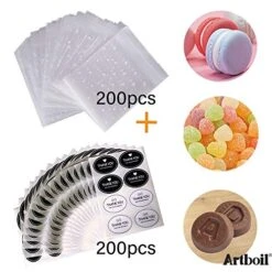 200pcs White Dotted Self Adhesive Treat Bag Cellophane Bag Cookie Bag, Party Favor Bag For Bakery, Candy, Cookie (3.94 X 3.94 Inches, W/ 200pcs Thank You Stickers) 13 200pcs White Dotted Self Adhesive Treat Bag Cellophane Bag Cookie Bag, Party Favor Bag For Bakery, Candy, Cookie (3.94 X 3.94 Inches, W/ 200pcs Thank You Stickers) -Wilton Shop 51DyzldMMzL