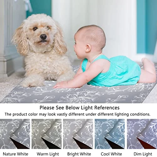 Cosilyt 1/10 Inch Ultra Thin Front Door Mat Rug Indoor Entrance Inside Non Slip, Large Waterproof Rubber Kitchen Rug And Interior Home Washable Door Mat, 24"×35", Baroque Grey 5 Cosilyt 1/10 Inch Ultra Thin Front Door Mat Rug Indoor Entrance Inside Non Slip, Large Waterproof Rubber Kitchen Rug And Interior Home Washable Door Mat, 24"×35", Baroque Grey - Image 3