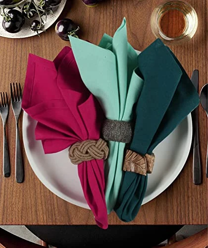 ATURALCRAFT Cloth Napkins Classic Cotton Set Of 12 Linen Blend Solid Color Dinner Napkins, Assorted Multi Pack -Soft And Comfortable Reusable Fabric - For Home Use Multicolor 18inch 5 ATURALCRAFT Cloth Napkins Classic Cotton Set Of 12 Linen Blend Solid Color Dinner Napkins, Assorted Multi Pack -Soft And Comfortable Reusable Fabric - For Home Use Multicolor 18inch - Image 3