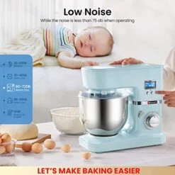 Stand Mixer,1000W 8+P Speed Tilt-Head Kitchen Mixers With LCD Display Timer,Planetary Mixing Food Mixer With Stainless Steel Bowl,Dough Hook, Beater & Wire Whip -Wilton Shop 51ENX0UpzWL