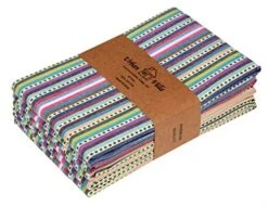 Kitchen Towels Blue Multi Dobby Stripes Premium Quality 100% Cotton Dish Towels Mitered Corners Ultra Soft (Size: 20x30 Inches) Highly Absorbent Bar & Tea Towels (Set Of 6)