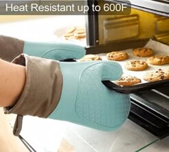 Oven Mitts And Pot Holders Sets, Silicone Oven Mitts Heat Resistant 600F, Oven Mitt Set Soft Lining Good Grip, Oven Gloves And Trivet Mats 4 Piece Set, Aqua Sky 19 Oven Mitts And Pot Holders Sets, Silicone Oven Mitts Heat Resistant 600F, Oven Mitt Set Soft Lining Good Grip, Oven Gloves And Trivet Mats 4 Piece Set, Aqua Sky -Wilton Shop 51ESAVHbjEL