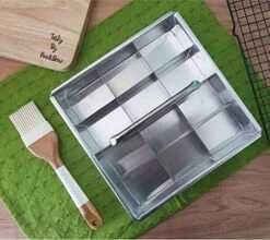 Wnie Cutter Stainless 100% Heavy Duty Baking Pan With Slicer Ensures Perfect Crispy Edges Baking Pan Bakeware For Oven Baking Bakeware Cake Portion Cutter (9x9 Inch) -Wilton Shop 51EcrkSEGXL. AC