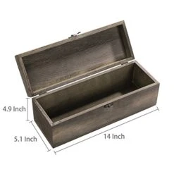 Rustic Burnt Solid Wood Wine Bottle Gift Box With Latched Lid, Decorative Bottle Storage Carrying Case With Chalkboard Label 14 Rustic Burnt Solid Wood Wine Bottle Gift Box With Latched Lid, Decorative Bottle Storage Carrying Case With Chalkboard Label -Wilton Shop 51ElkvXqeZL