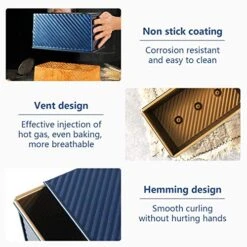 Pullman Loaf Pan With Lid Bread Mold Toast Box With Cover For Baking Non Stick Gold Blue Aluminum Alloy,Bread Tin For Homemade Cakes, Breads And Meatloaf… (Blue) 14 Pullman Loaf Pan With Lid Bread Mold Toast Box With Cover For Baking Non Stick Gold Blue Aluminum Alloy,Bread Tin For Homemade Cakes, Breads And Meatloaf… (Blue) -Wilton Shop 51Eo97VAjzL