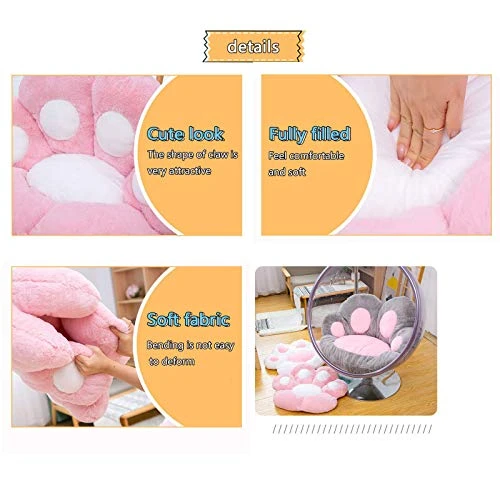 Cute Seat Cushion,Seat Pad,Cat Paw Cushion,Cat Paw Shape Lazy Sofa Office Chair Cushion, Kawaii Plush Floor Mat Seat Cushions For Dining Room Chairs (Pink, 24×28×3.9in) 6 Cute Seat Cushion,Seat Pad,Cat Paw Cushion,Cat Paw Shape Lazy Sofa Office Chair Cushion, Kawaii Plush Floor Mat Seat Cushions For Dining Room Chairs (Pink, 24×28×3.9in) - Image 4