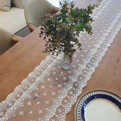 Inicia Table Lace Runner 12×70 Inch Embroidered For Holiday Wedding Picnic Daily Dinner Tables White Decor (Polyester, 12"×70" (31cm×180cm)) 17 Inicia Table Lace Runner 12×70 Inch Embroidered For Holiday Wedding Picnic Daily Dinner Tables White Decor (Polyester, 12"×70" (31cm×180cm)) -Wilton Shop 51Equ8J9wsL. AC