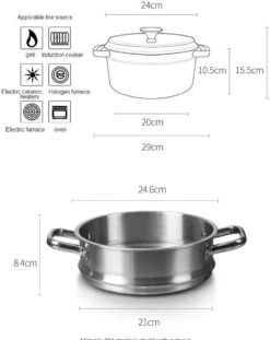 Steamer Pot For Cooking Steamer Electric Food Heater, Portable Lunch Box With Stainless Steel Bowl And Plate -Wilton Shop 51EuqQlmg5L