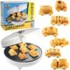 Cars & Trucks Mini Waffle Maker- Make 7 Fun Different Vehicles- Police Car Firetruck Construction Truck & More Automobile Shaped Pancakes- Electric Nonstick Iron For Kids Fathers Day Breakfast For Dad -Wilton Shop 51F444Rd1ZL