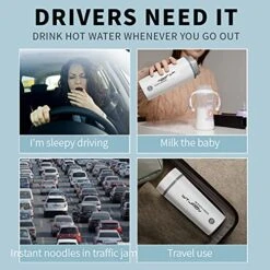 12V Car Electric Travel Kettle, Portable Electric Tea Coffee Kettle For 12V Car, Water Boiler & Heater Automatic Shut-Off (Light Green) -Wilton Shop 51FBYvEtA7L