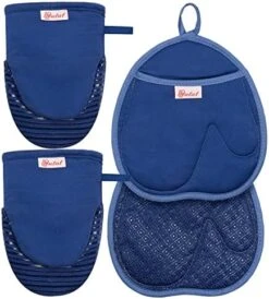 Mini Oven Mitts, Cook Mittens Yutat Silicone Oven Mitts With Quilted Liner Professionally Protect Your Hand During Baking Doing BBQ Or Carry Hot Pot Aqua Blue, 1 Pair -Wilton Shop 51FcqFaFikL. AC