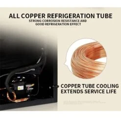 ADOORO Storage Fridge Wine Cooler, Thermostatic Door Wine Cooler, Air-Cooled Household Refrigerator Beech Rack -Wilton Shop 51Fe4LHDk7L